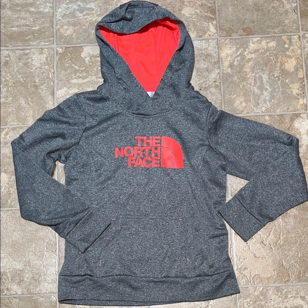 **Last Chance!** The North Face Charcoal and Coral Hoodie